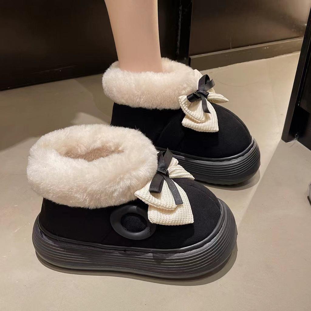 Internet celebrities popular velvet warm non-slip cotton shoes, autumn super fire thick-soled cotton shoes women wear