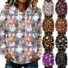 Women's Long Sleeve Halloween Print Hoodie - Stylish Pullover Sweatshirt for Fall Festive Wear