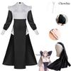 Sultry Chowbie Nun Cosplay Costume With Cross For Halloween