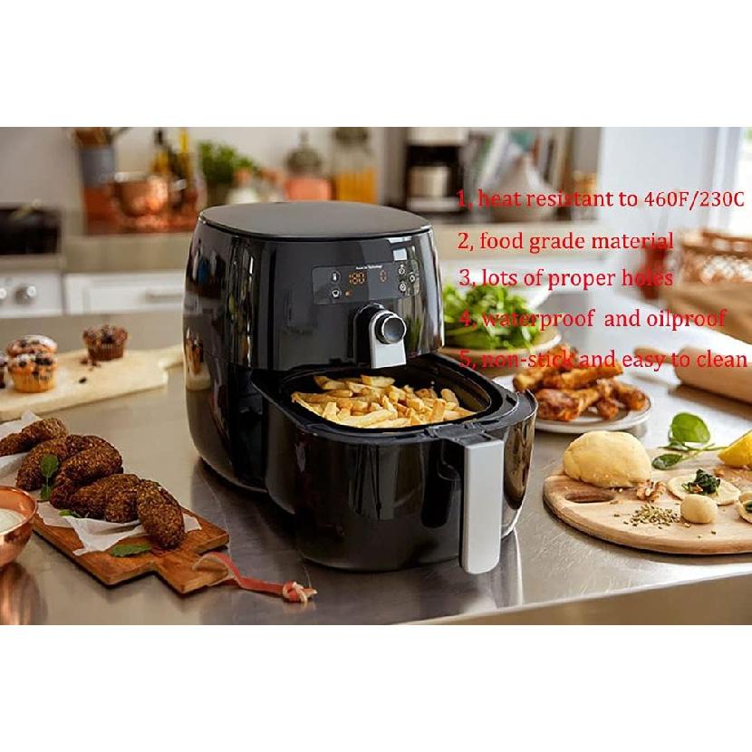 200Pcs Air Fryer Parchment Paper 8.5 inch Unbleached Square Air Fryer Liners for Bamboo Metal Steamer, Ovens, Microwaves & Baking Pan