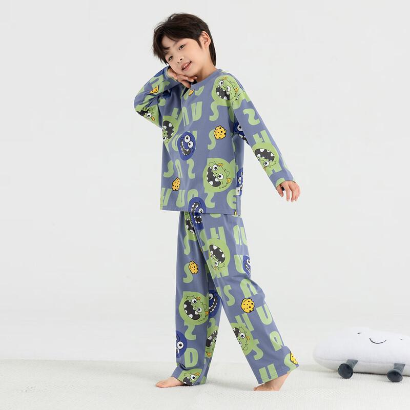 Duoduo Home Boys' Little Monster Print Cotton Pajama Set