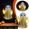 3D Middle Finger Cute Ghost Night Light Halloween Resin Ghost Figurines Funny Cute For Home Prank Gifts 2025 Halloween Ornament
