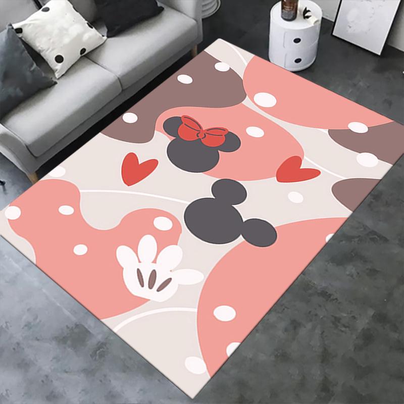 Office Rug Mickey Mouse, Minnie Mouse theme 3D Printed Anti-Slip Rug-Machine Washable for Living Room