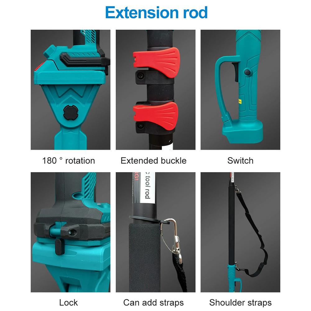 35mm Brushless High Branch Shears 2.8m Telescopic Extension Pole Portable Electric Pruner Orchard Shrub Pruning Branch Cutter