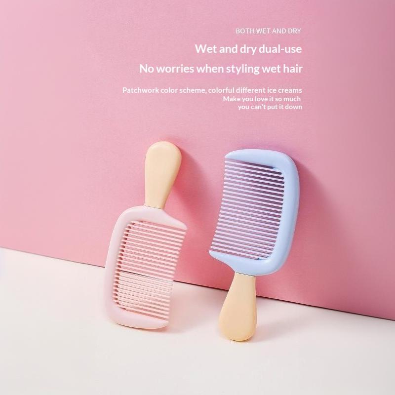 Cute Small Hair Comb Mini Durable Soft Plastic with Hanging Hole Lightweight for Kids Daily Grooming Travel