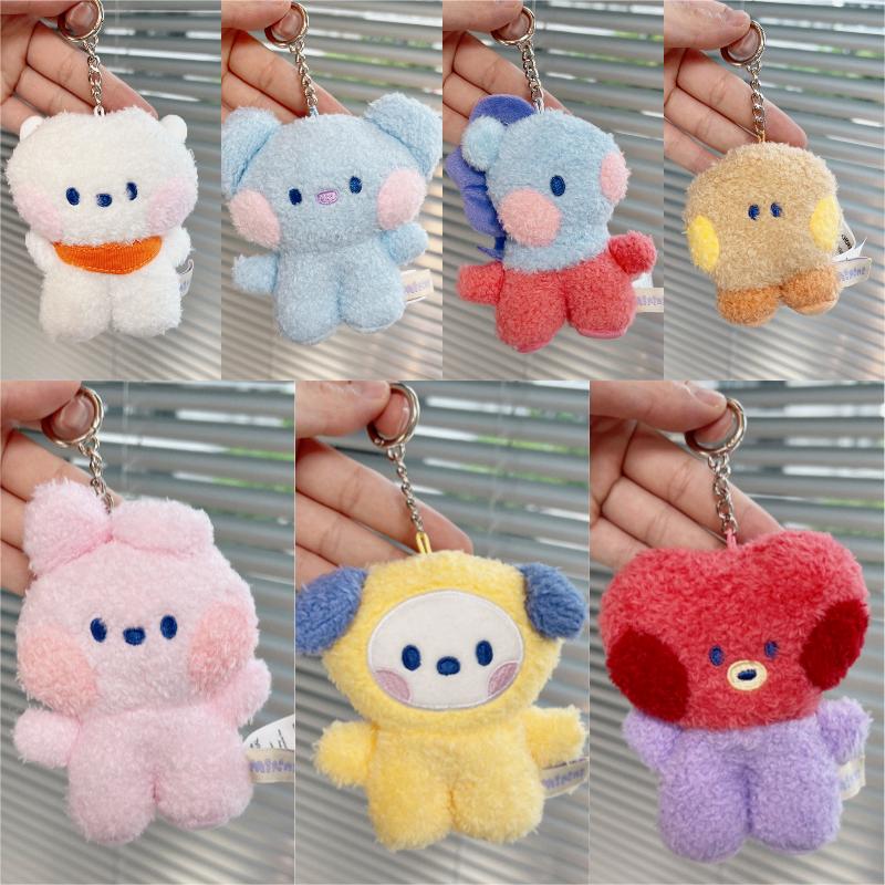 Mini Cartoon Bts Plush Doll Keychain Pendant Decoration Multiple Styles Kid Gift