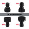 2 Sets EU/US Standard 3/4" Male & Female Thread Quick Joint 16mm Fast Connection Garden Irrigation Car Washing Pet Bathing Joint