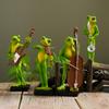 Garden Frog Ornament Outdoor Frog Decoration Resin Musical Instrument Frog Figurine Sculpture for Indoor Outdoor Garden Decor
