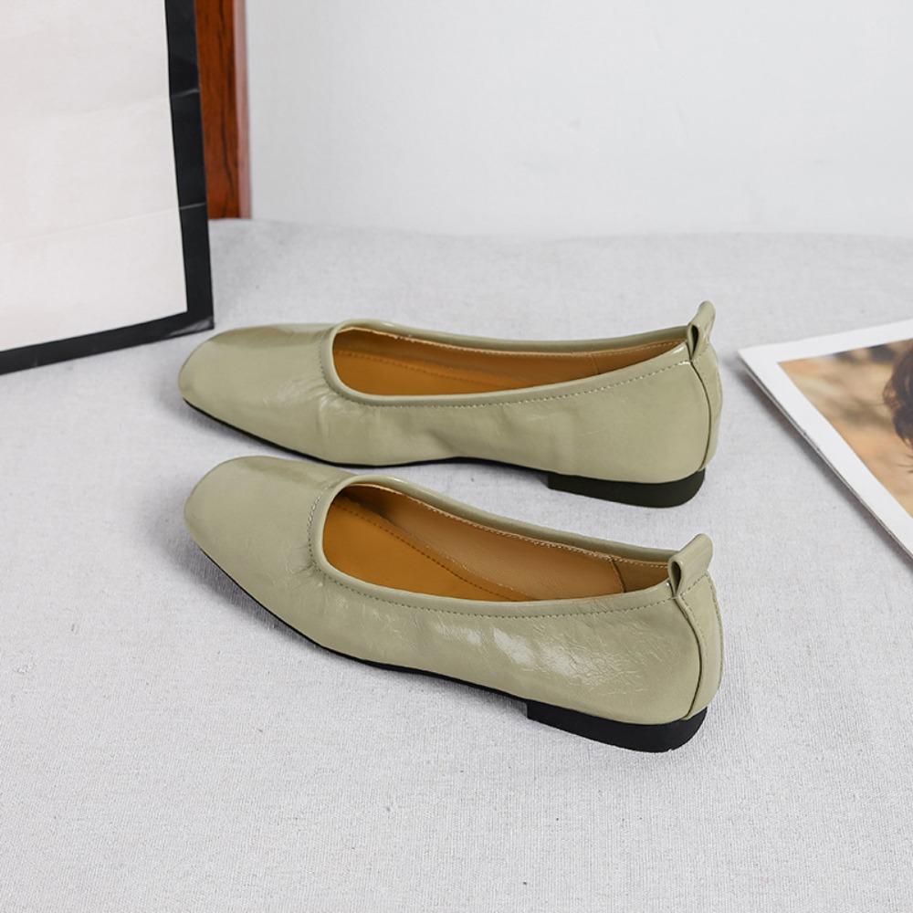 Fashion Flat Shoes Women Light Mouth Single Shoes Women's Spring Summer New Versatile Flat Bottom Square Head Solid Color Women's Shoes
