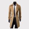 Men's Double-breasted Trench Coat Medium and Long Slim-fitting Casual Coat Jacket