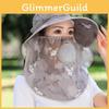 Polyester Chiffon Sun Hat With Face Mask And Neck Cover For Outdoor Gardening Sun Protection