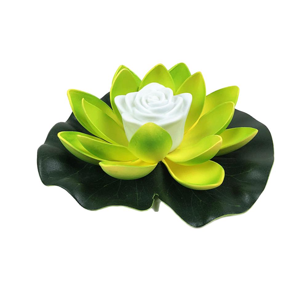 18CM Fake Lotus Flower LED Swimming Pool Garden Pond Floating Floral Lamp Micro Landscape Flower Floating Fake Lotus Plant