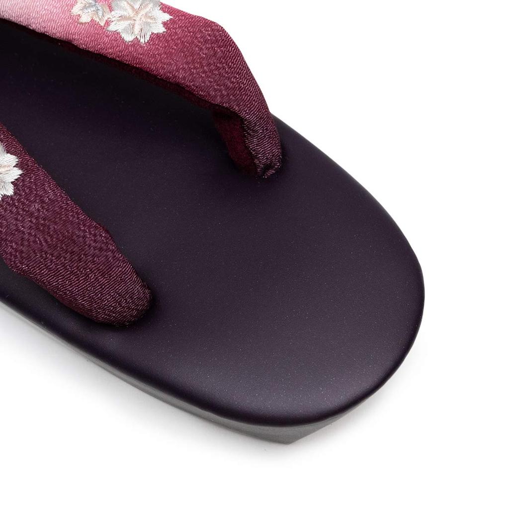 Verschwommene Urethansohle [Kyouetsu] Damen Sandalen, Zehensteg, Stickerei, (04.Lila)