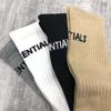 Fear Of God Classic ESSENTIALS Letter Print Crew Socks Breathable Cotton Streetwear Socks
