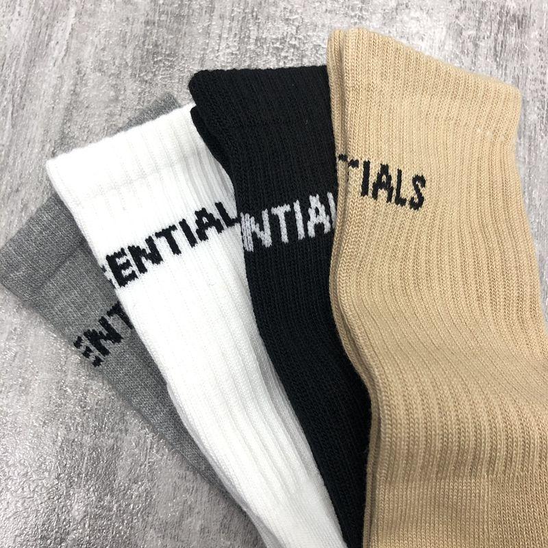 Fear Of God Classic ESSENTIALS Letter Print Crew Socks Breathable Cotton Streetwear Socks