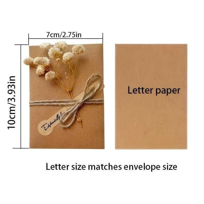 Handmade Kraft Paper Greeting Cards with Flowers, For Birthday Christmas - Thank You and Blessing Cards Featuring An Angel Theme