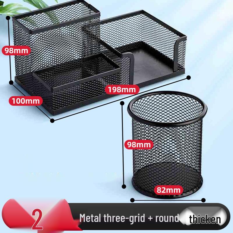 Minimalist Metal Pen Holder - Creative Desk Organizer and Stationery Storage Box