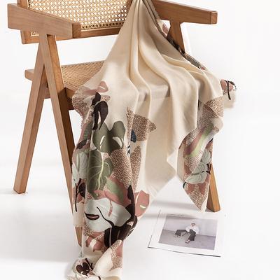 Blumenprint Imitat Kaschmir Schal Neu Retro Elegant Warmes Tuch Atmosphäre Vielseitiger Nackenschutz Kälteschutz Schal