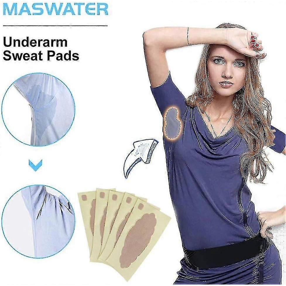 Underarm Sweat Pads, 10 Pcs Invisible Self-adhesive Cotton Armpit Antiperspirant Sticker, Disposable Anti Perspiration Absorbent Deodorant Prevention