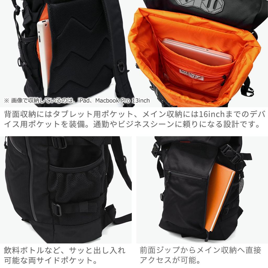 [Machiavellic] CHASE DOUBLE LINE 4 BACKPACK BLACK(019)