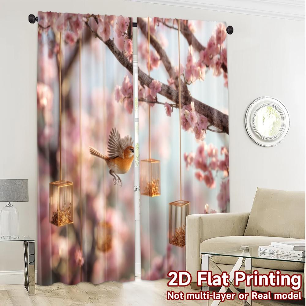2pcs   2D FLAT PRINTING Curtains (Without Rod) BlossomFlight Print Modern Curtains Polyester Curtains Decorations Outdoor Perfect
