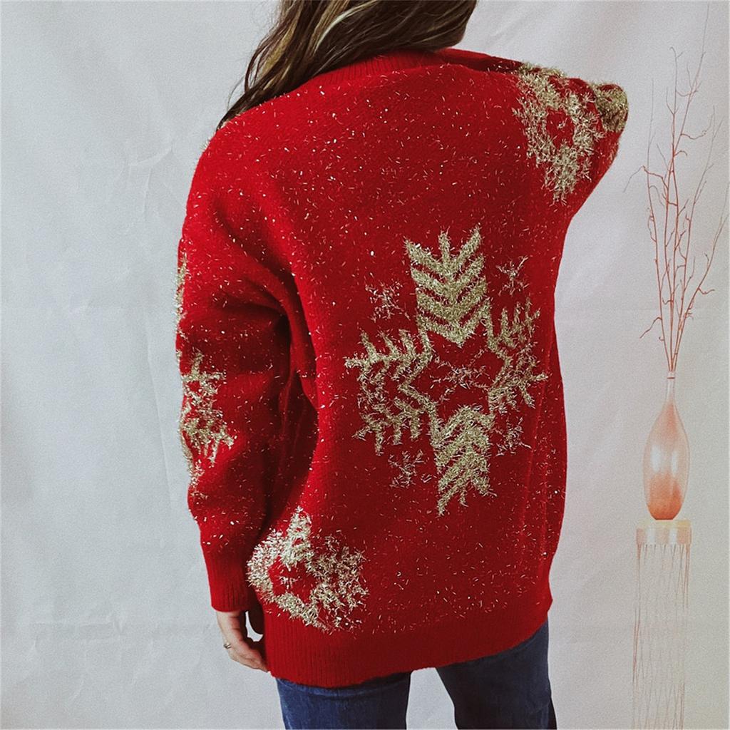 Women's /Winter Fashion Christmas Sweater Round Neck Long Seeve Sweater