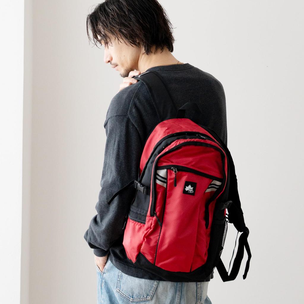 [Logospark] Backpack, L Size, Reflector, Daypack, Black, Large