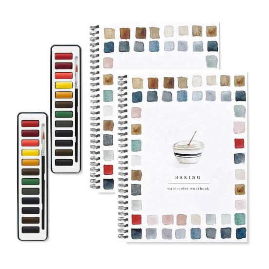 Yousheng Watercolor Workbook for Beginners 12 Colors Watercolor Paint Set Birds Flower Dogs Watercolor Book Art Craft Supplies for Kids Adults Teens