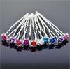 10pc Bridal Hair Jewelry Women Rose Flower Silver Pin U-shaped Pin Metal Barrette Clip Hairpins Wedding Hair Ornament Accessorie
