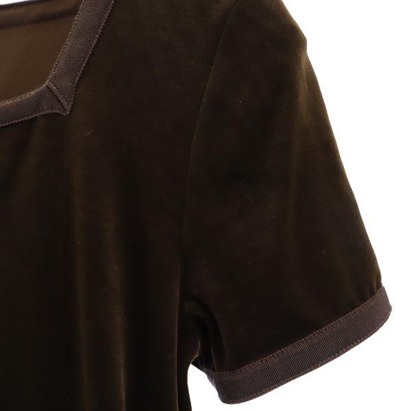 FOXEY RABBITS Made In Japan Short Sleeve Velor-like One Piece 40 Brown Women Used