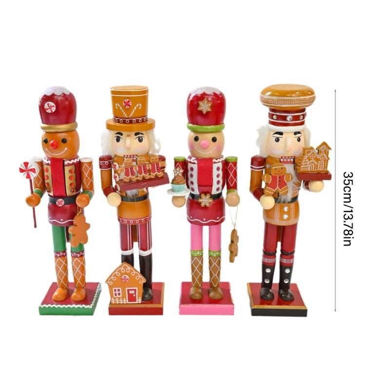 Festival Nutcrackers Soldier Ornament Delicate Christmas Wood Nutcrackers Soldiers Hand Painted Festival Decoration