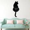 3D Motion for Cat Wall Clock Acrylic Easy to Read for Indoor Hotel Home Cafe Dec