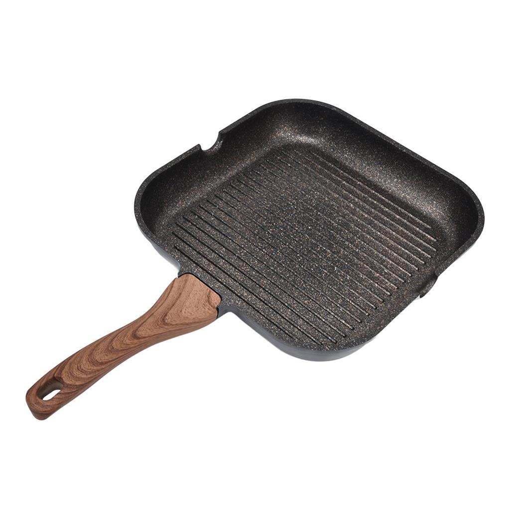 Grill Pan for Stove Tops Aluminum Induction Square Frying Pan Steak Frying Plate Kitchen Home