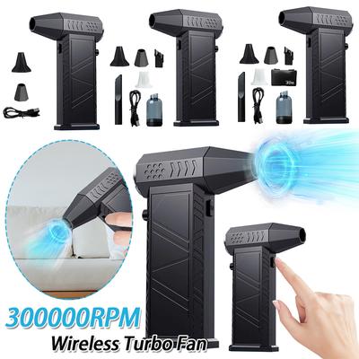 300000RPM Electric Air Duster Rechargeable Powerful Air Blower Multifunctional Portable Turbo Jet Fan Strong Power for Home Car