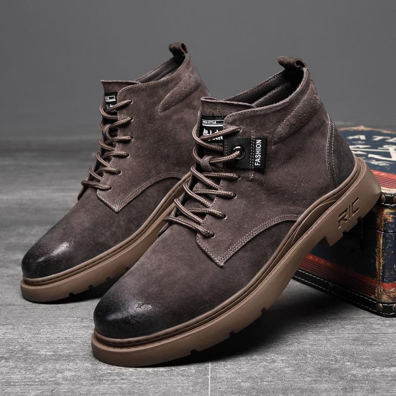 

Ботинки Мартина мужские из натуральной кожи коровьей кожи осенне-зимние новые на толстой подошве средней высоты ботинки в британском стиле средней высоты мужские универсальные рабочие короткие 44