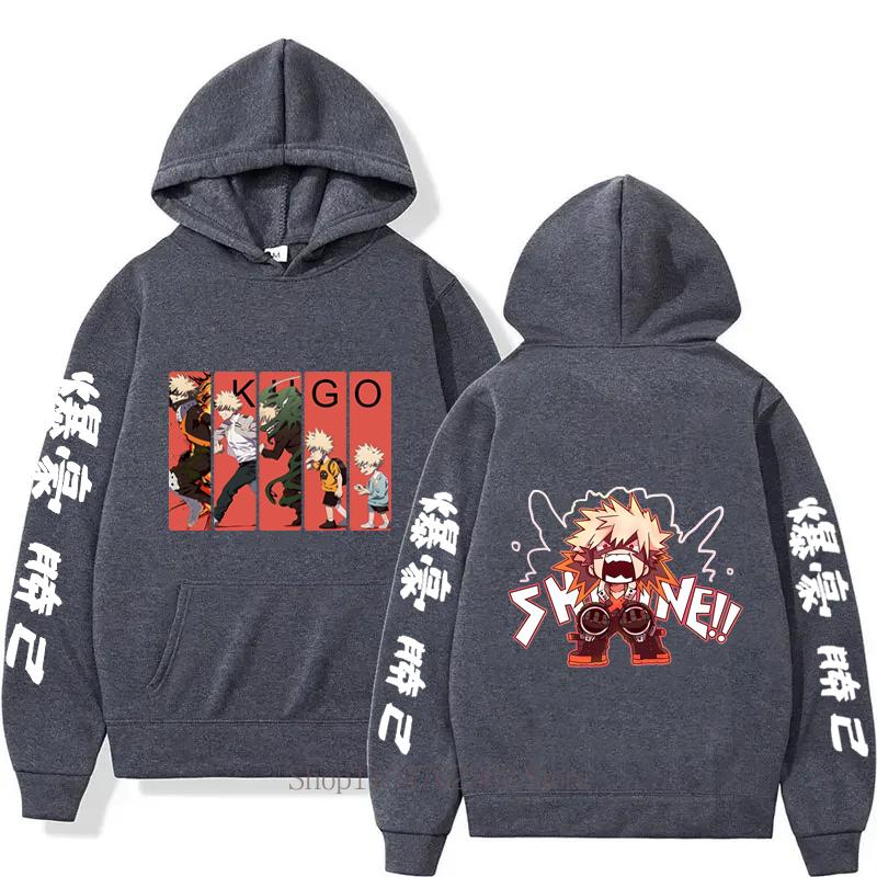 Men Clothes Anime Graphic Print Hoodies Autumn Winter Harajuku Casual Fashion Long Sleeve Tops Fleece Punk Pullover Sweatshirts