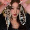 Pinkdudu Line Tassel  Earrings for Women Minimalist Geometric Drop Earrings Elegant Statement for Party PD2516