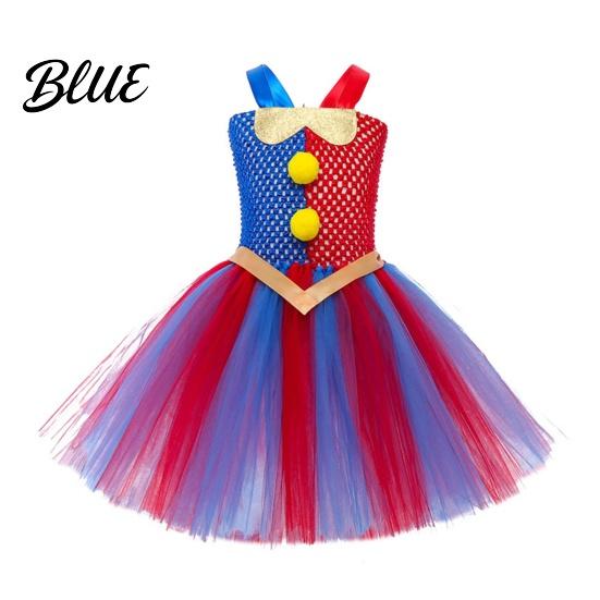 Childrens Pointed Hat Kids Clown Costume Dress Set with Headband & Gloves Girls Circus Soft Mesh Tutu Princess Dress Halloween Stage Performance