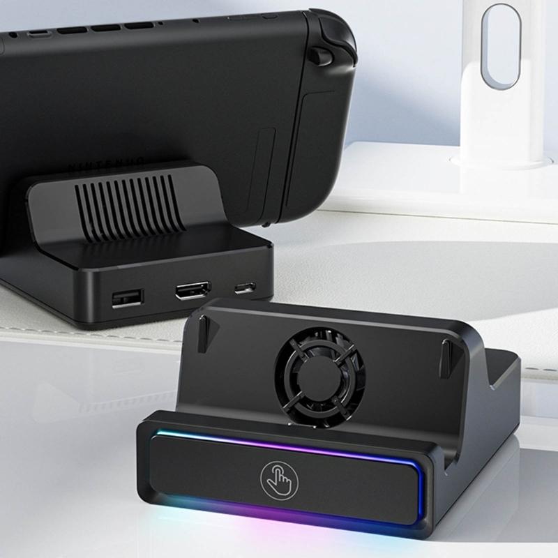 3 Port Adapter Docking Station for Game Consoles with Cooling System Stable Base Plugs Play Functionality