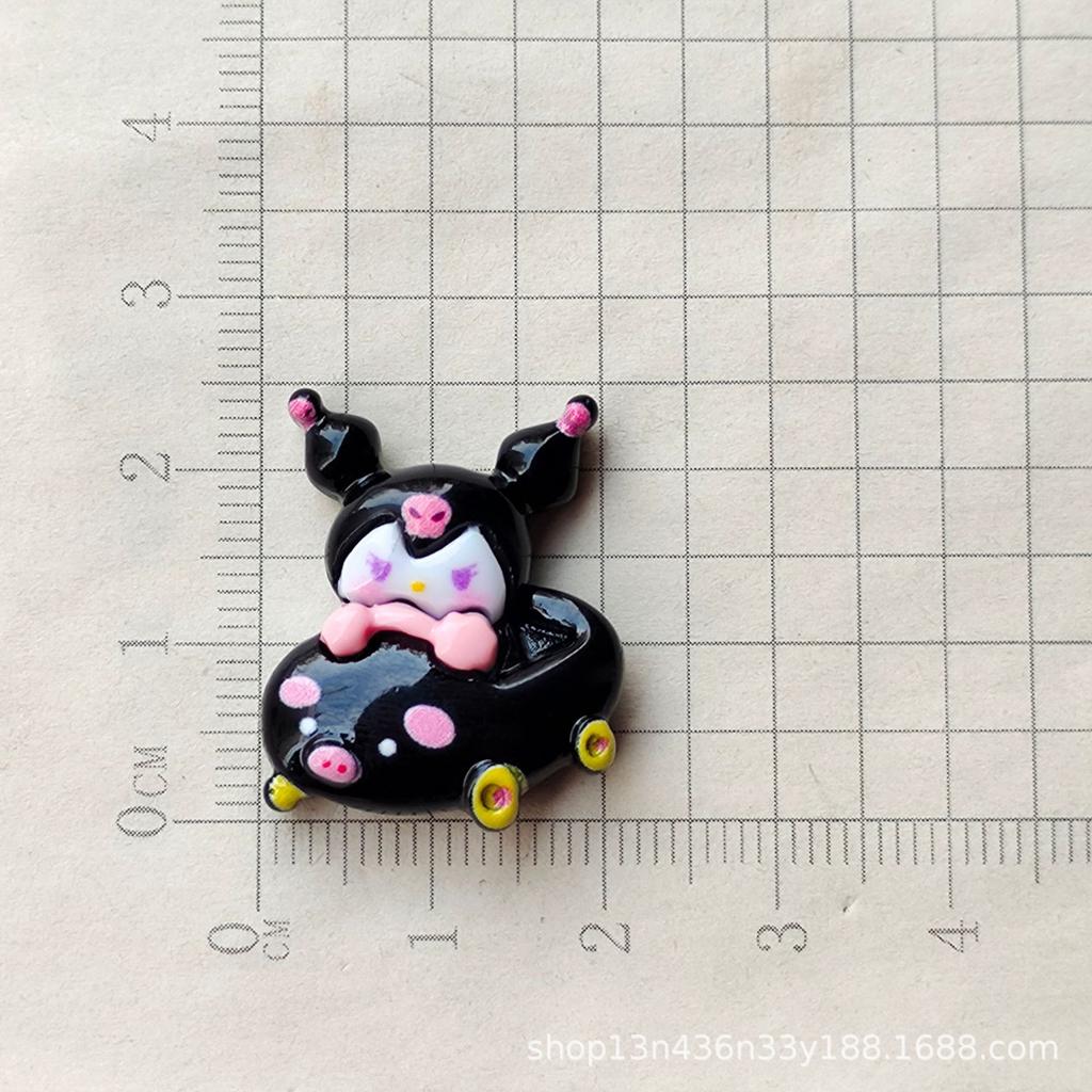 10Pcs Kawai Bright Surface Cartoon Pig Car Series Resin Flat Back Scrapbook Figurine Diy Bow Decor Accessories Crafts A5