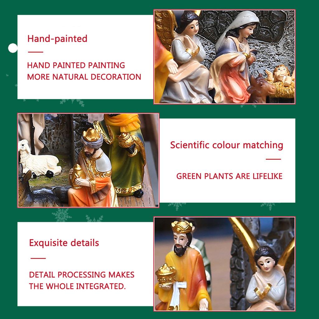 Nativity Scene Religious Tabletop Nativity Scene Figurines Set for Holidays Home Decor
