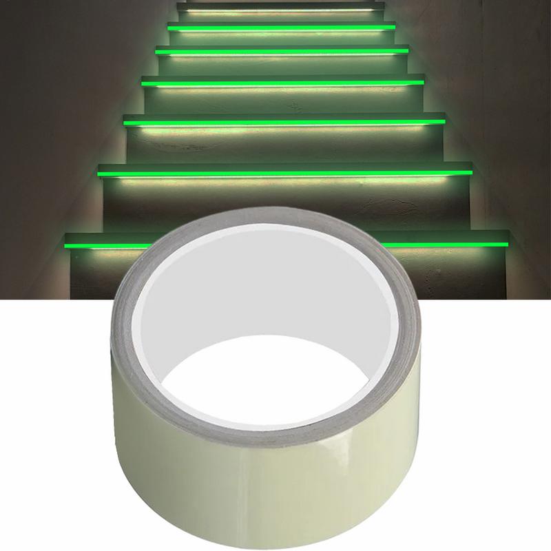 1cmx3m/ 5cmx5m Luminous Tape Stair Fire Warning Stickers Stage Green Fluorescent Anti-collision Warning Sticker Luminescent Tape