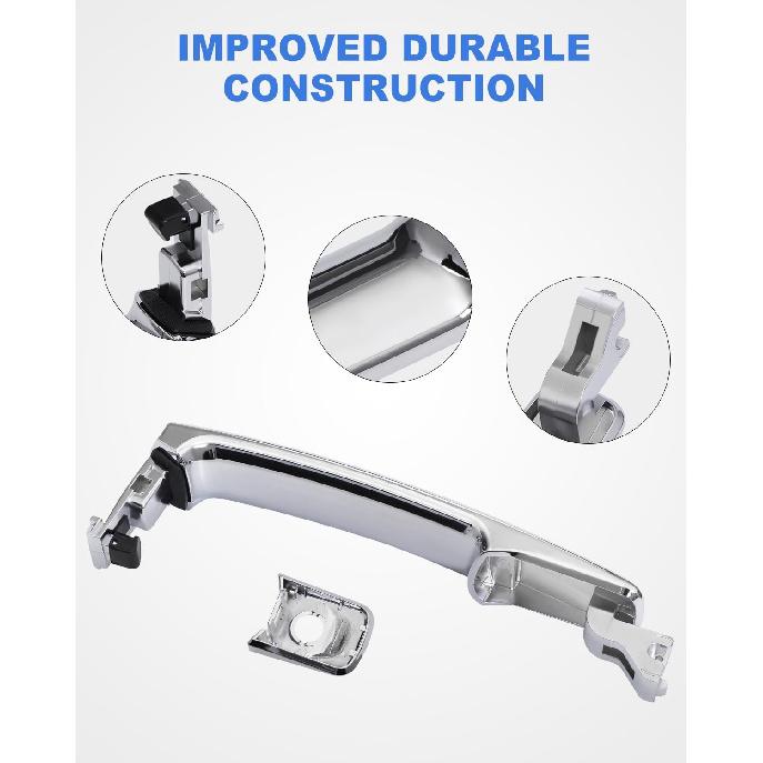 JDMON Exterior Chrome Door Handle Replacement for Infiniti Nissan FX35 FX45 2003-2008 Murano 2003-2007 Rogue 2010-2013 Rogue Select 2014-2015