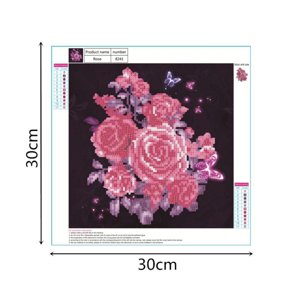 Rose Rhinestone Picture of Crystal Embroidery x30cm