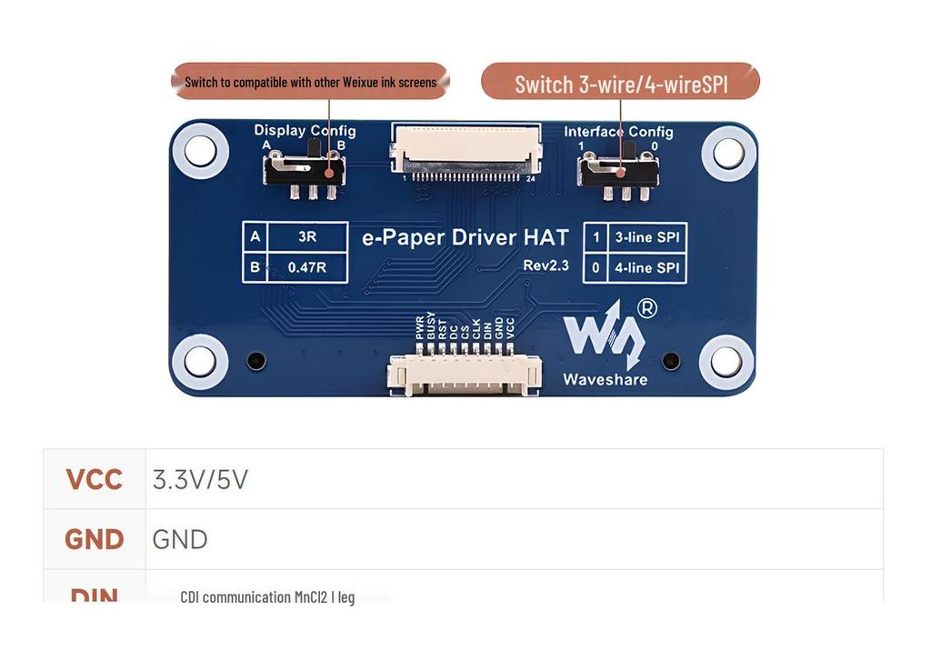 MicroSnow 7,5" E-Paper-Display (Rot/Schwarz/Weiß), 800×480, SPI, Optionales Gehäuse