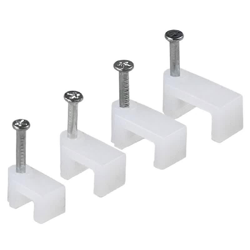 Aofe Square Wall Cable Clips with Steel Nails