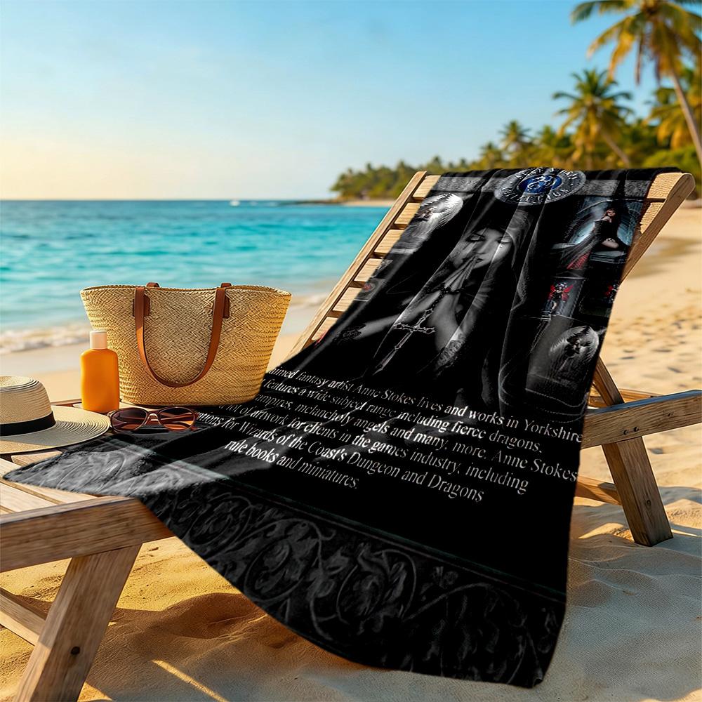 Gothic Style Beach Towel Quick-Dry Soft Microfiber Comfortable Lightweight
