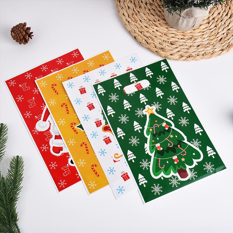 50pcs/100pcs Cookies Candies Pouches New Year Celebrate Tote Bags Party Pearlised Film Gift Packaging Random