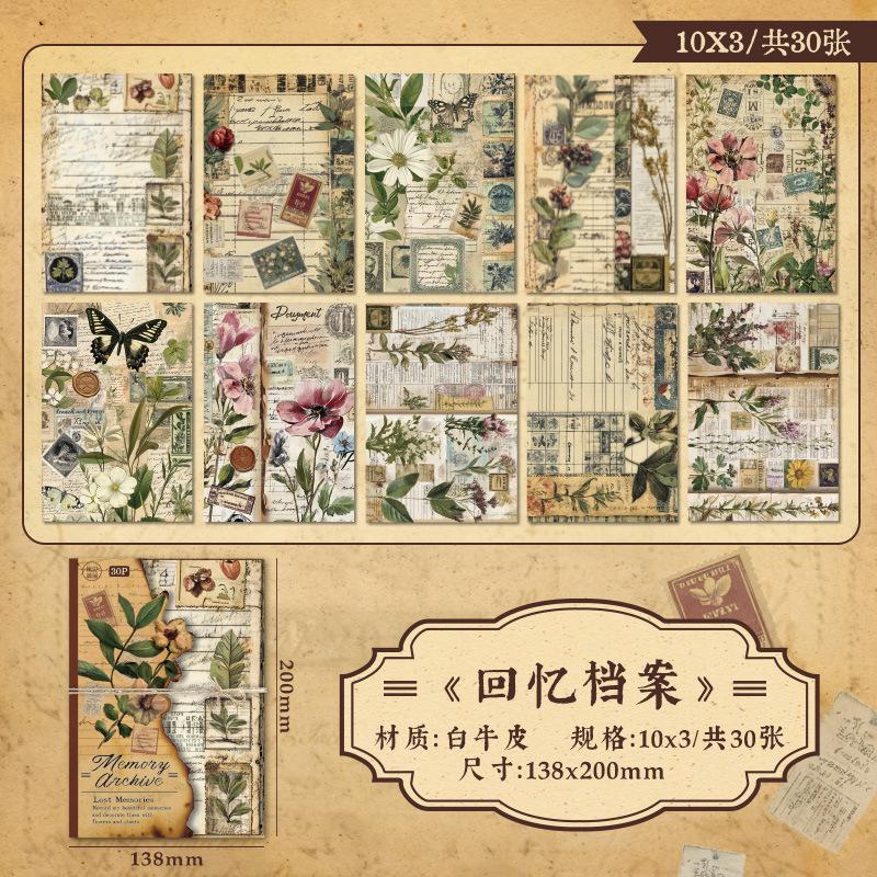 

30 pcs Vintage INS material paper Planner handmade DIY Scrapbooking Diary Album Background paper Craft Supplies