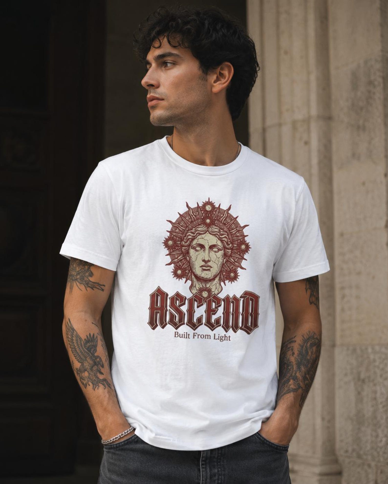 Ascend Shirt | Spiritual Graphic Tee | Celestial Art T Shirt | Gothic Aesthetic Shirt | Renaissance Angel Tee | Built From Light S